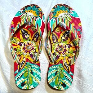 New Vera Bradley Retired Flip Flops Women’s 5-6 Rumba Pattern Tropical Floral